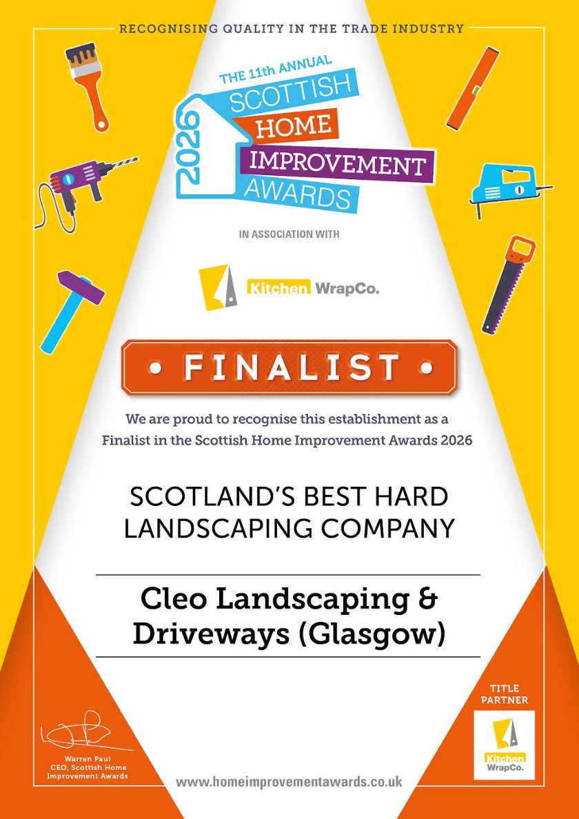 Scottish Home Improvement Awards 2026 finalist announcement for CLEO Landscaping & Driveways